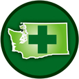 Washington Cross Medicinal Marijuana Round Auto Decal